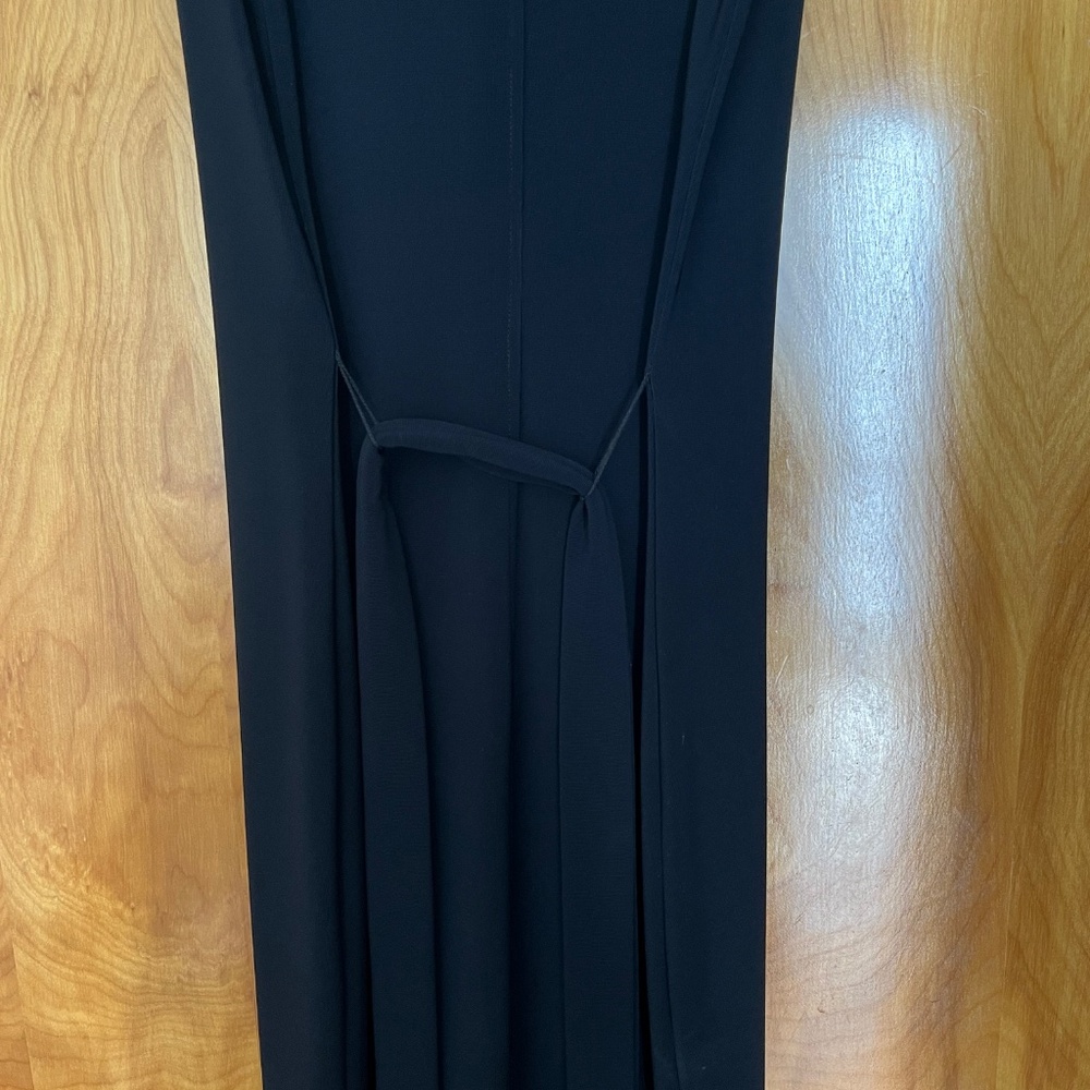 Boston Proper Black Beyond Travel Belted Side Slits Maxi Dress Sz S 6-8 - Picture 9 of 14
